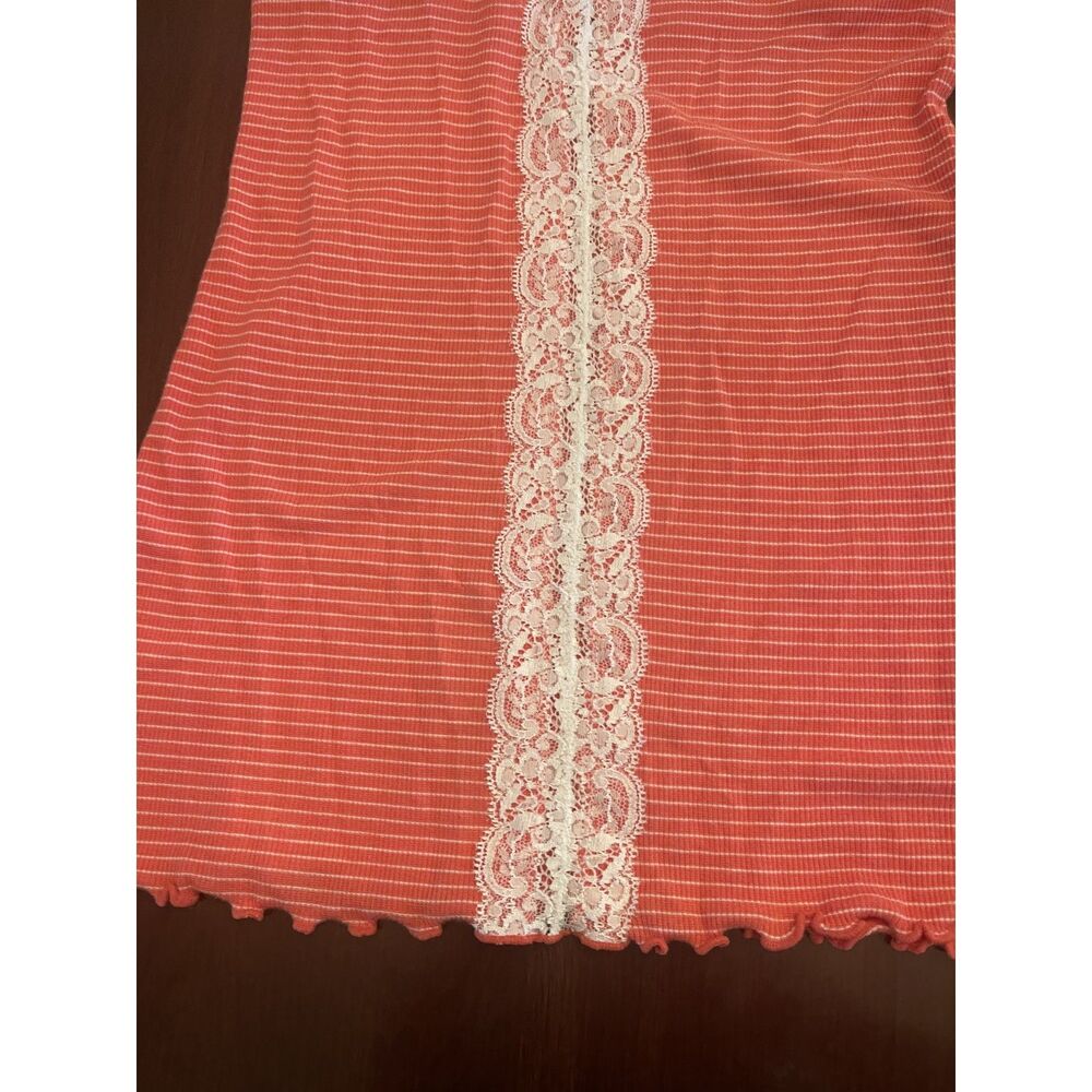 Vintage Y2K Buffy the Vampire Slayer Lace Ribbed Cami Top Stretchy Coquette M - Picture 4 of 11